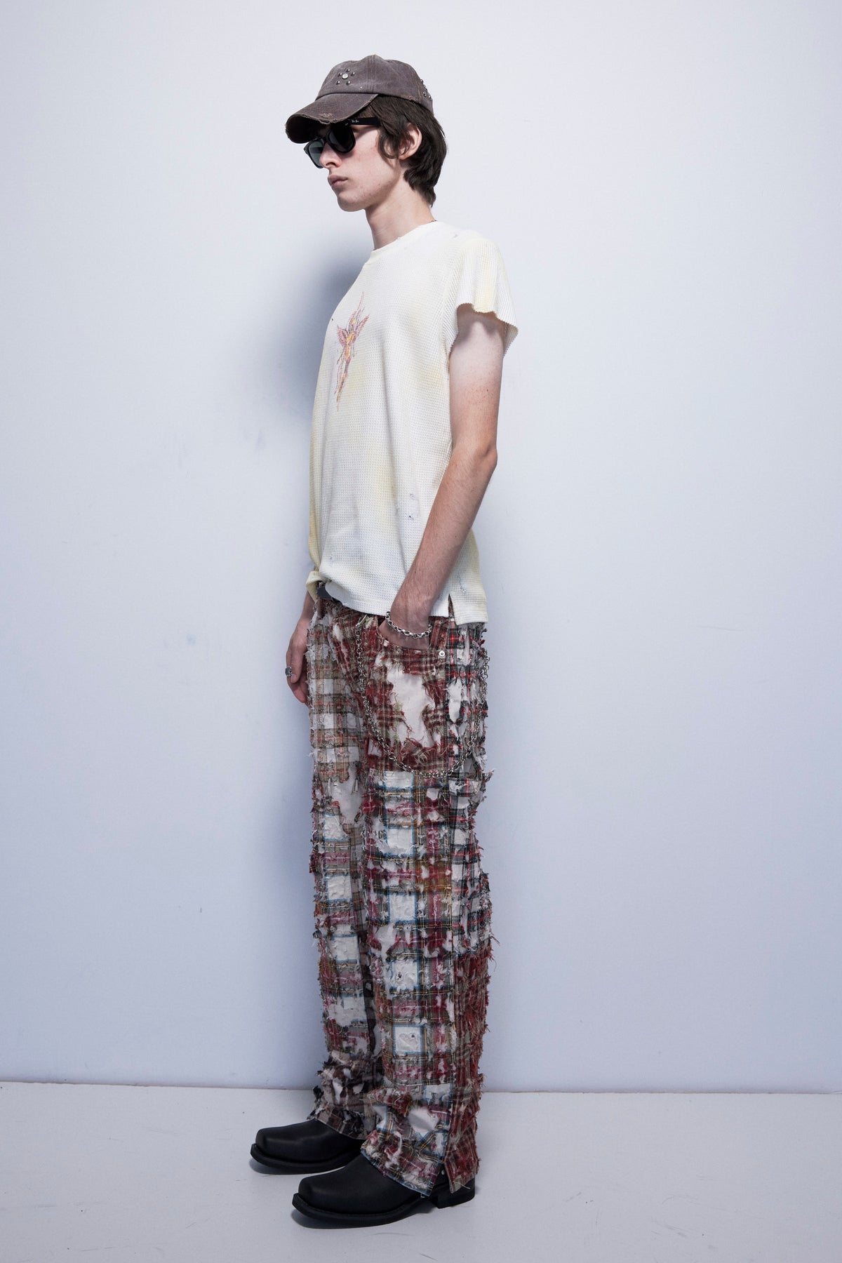 PLAID PANTS BORO STITCH