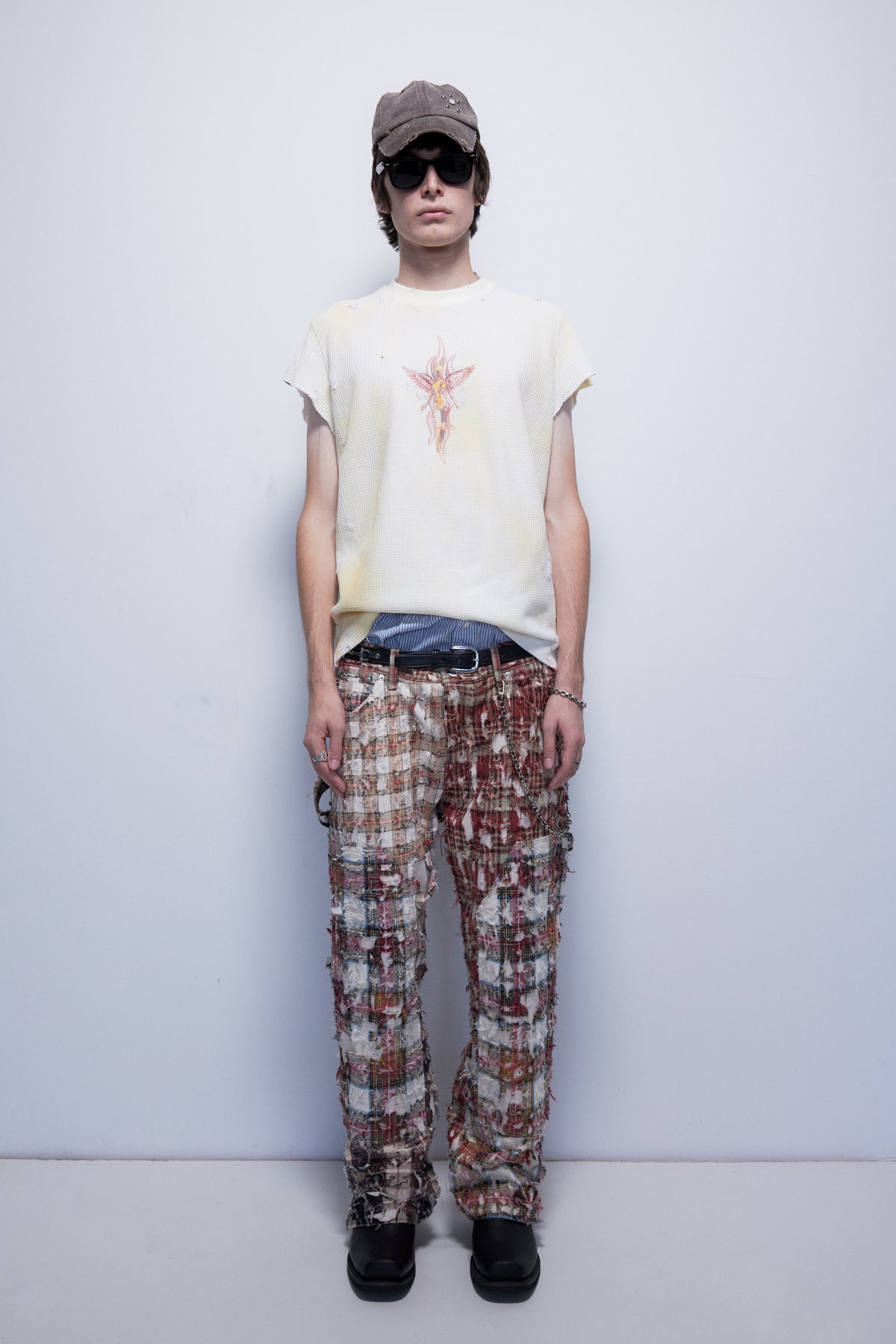 PLAID PANTS BORO STITCH