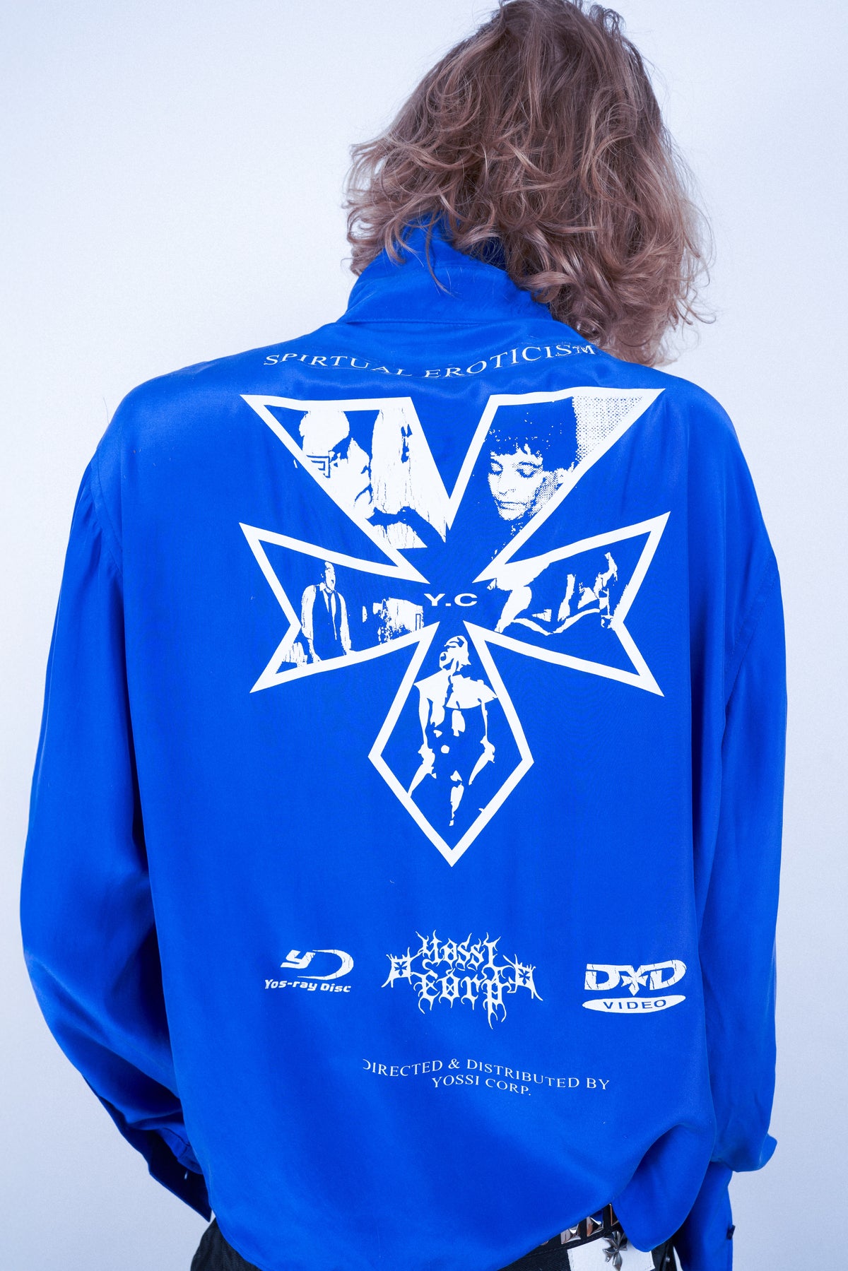 GRAPHIC SILK WASHED SHIRT – ELECTRIC BLUE
