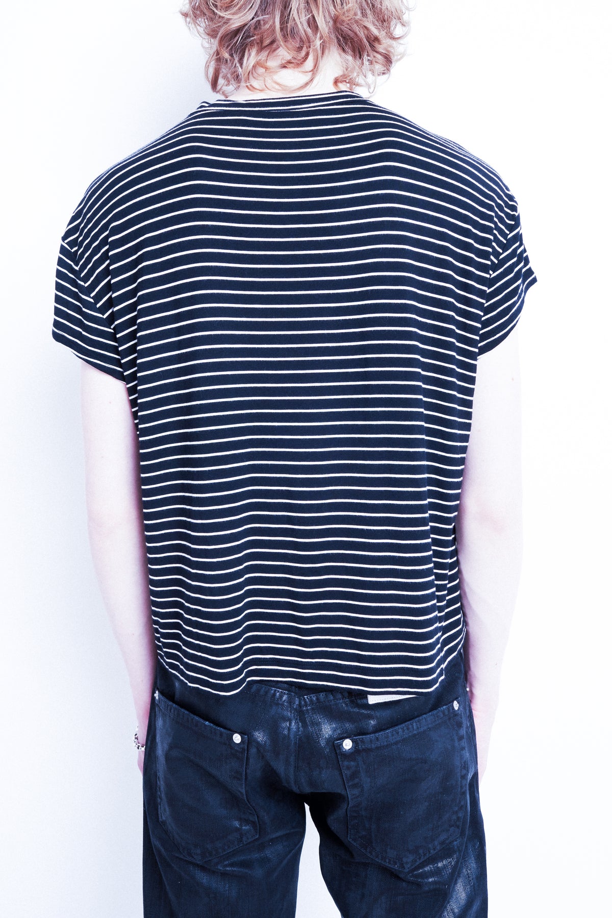 Stripe Cap Sleeve Tee