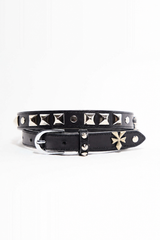 Black leather belt