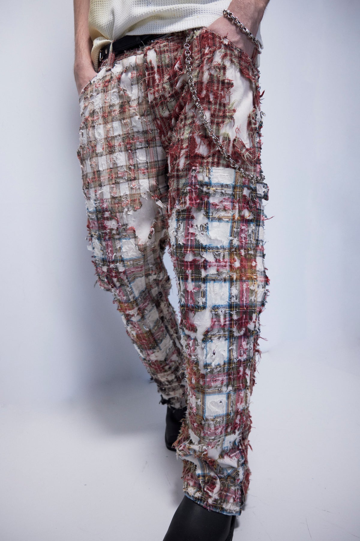 PLAID PANTS BORO STITCH