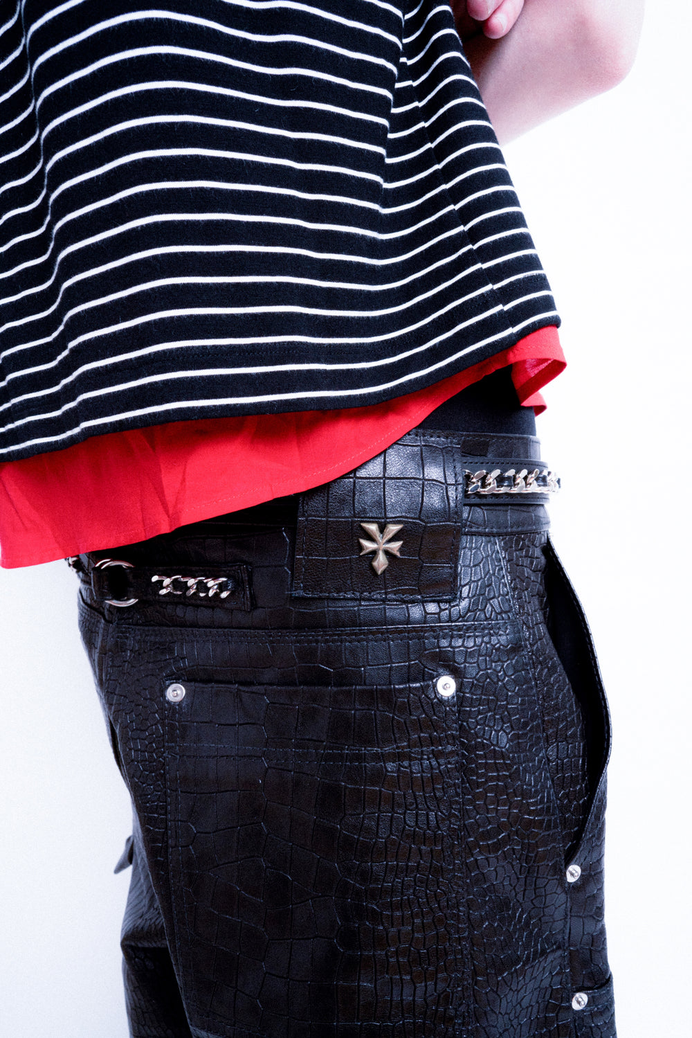 Stripe Cap Sleeve Tee