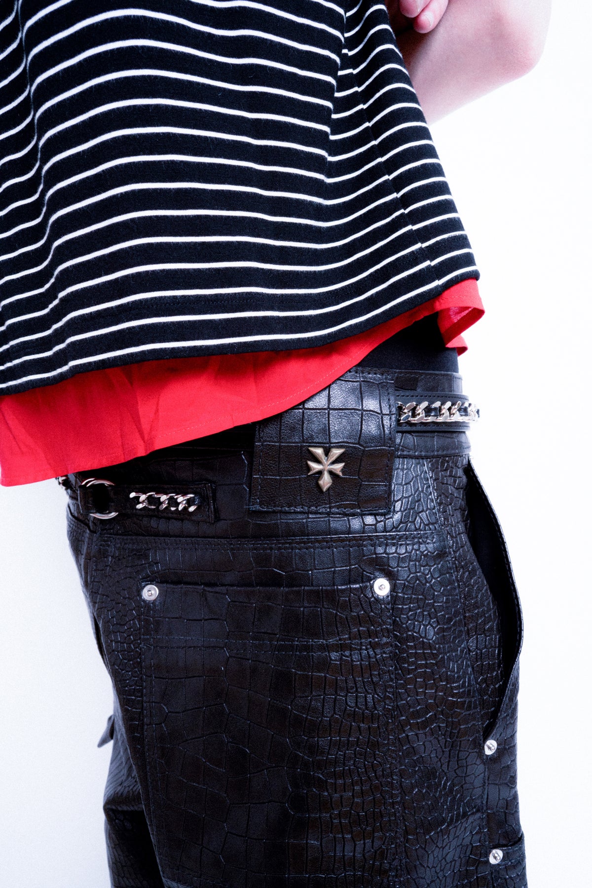 Stripe Cap Sleeve Tee
