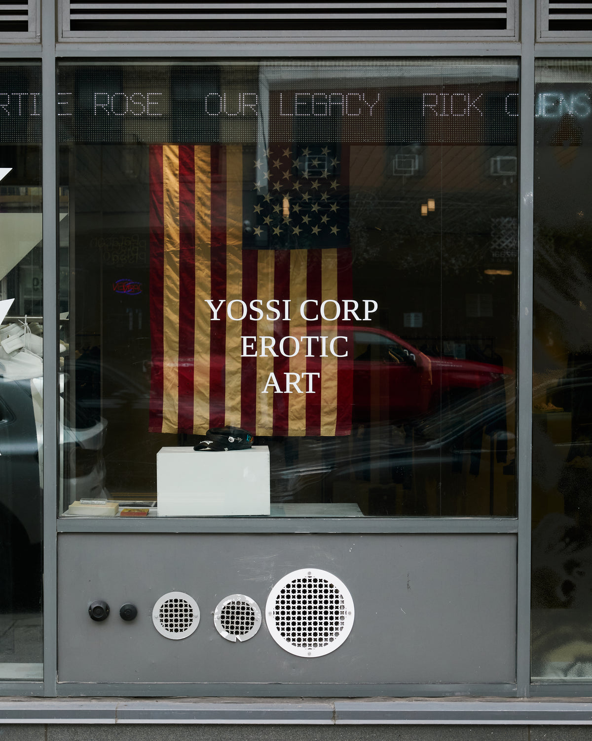 YOSSI CORP EROTIC ART window display